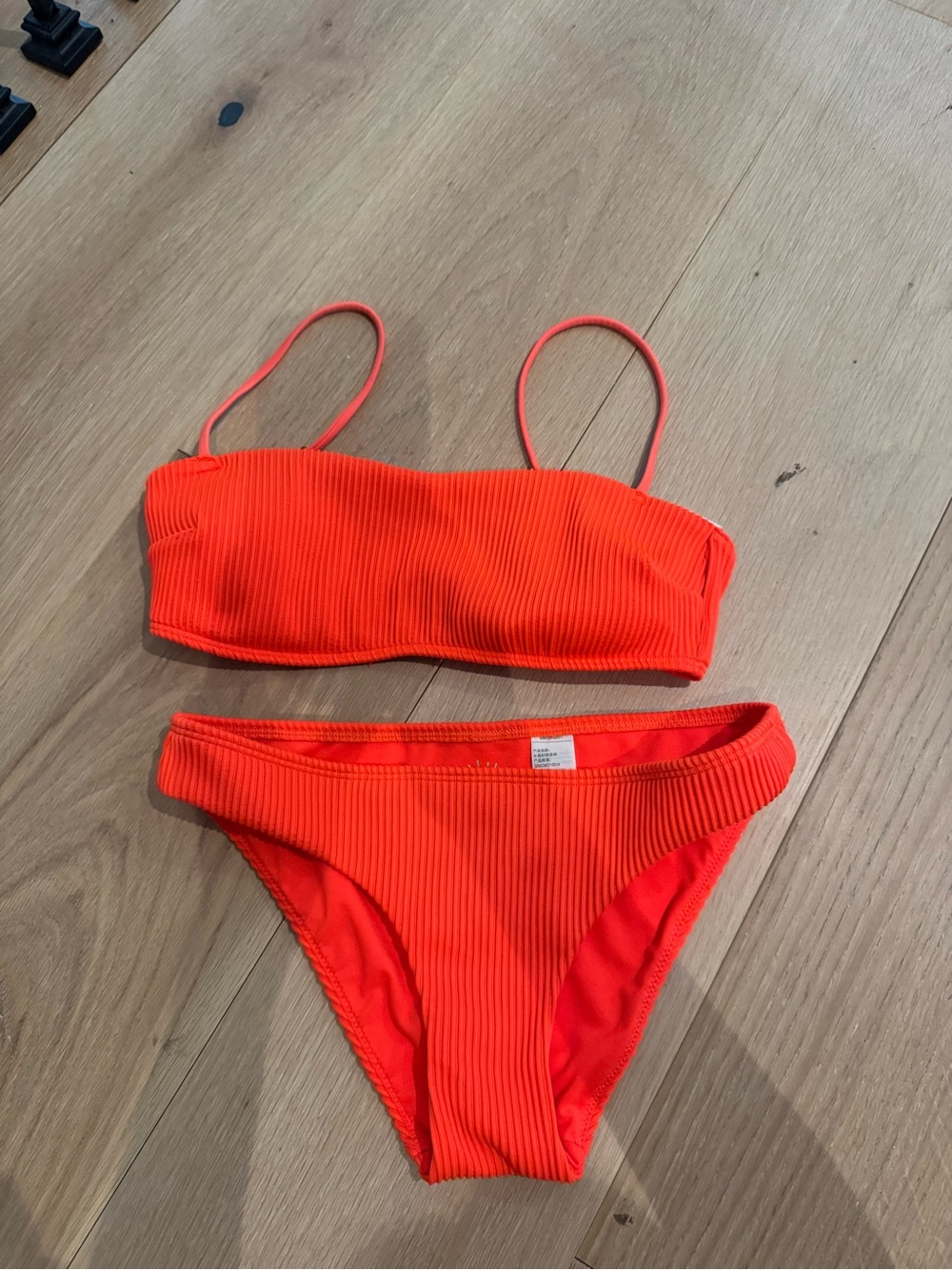 Hollister Neon Orange Ribbed Bikini
